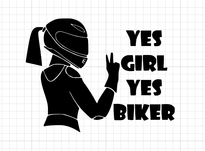 Sticker ~ YES GIRL YES BIKER ~