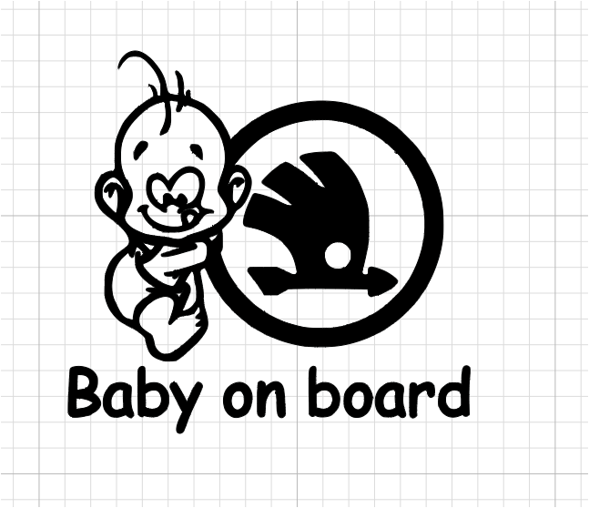 Sticker ~ BABY ON BOARD SKODA ~